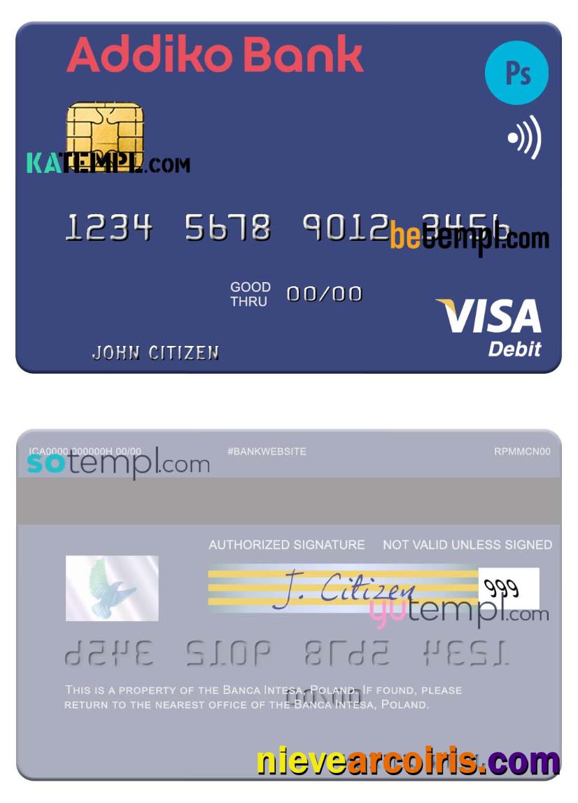 Slovenia Addiko Bank visa debit card
